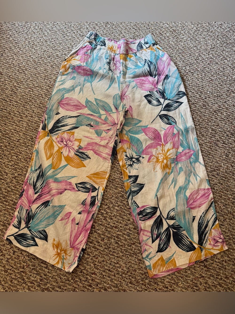 C&C Floral Wide-Leg Linen pants size M